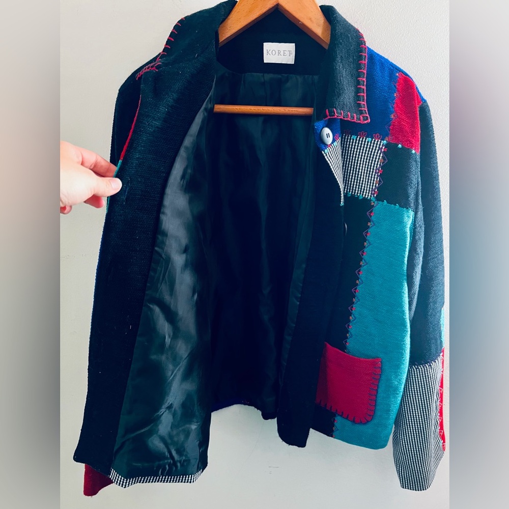 Koret Colorblock Patchwork Blazer Jacket Size L –… - image 6